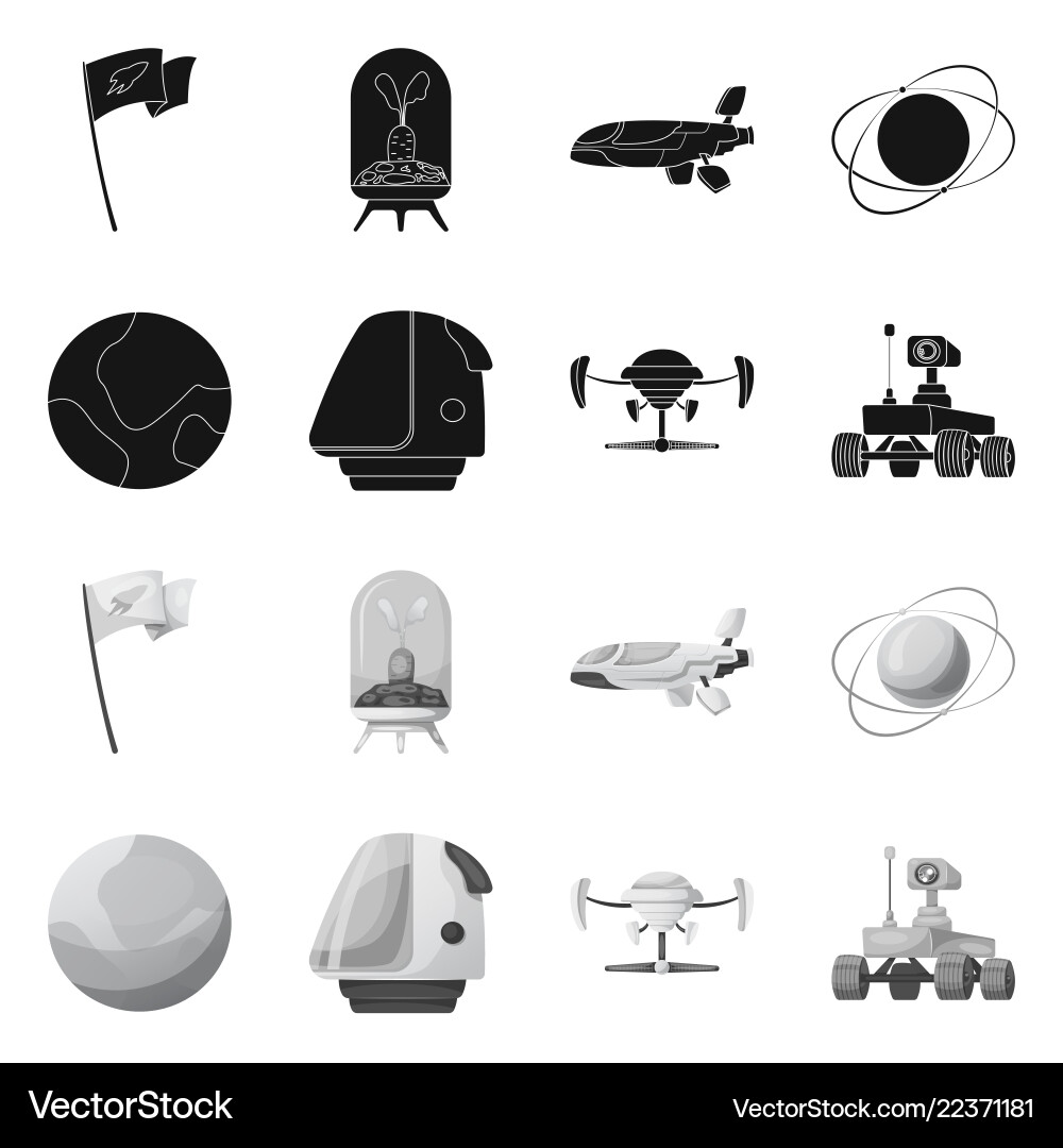 Isolated object of mars and space symbol Isolated object of mars and space symbol vector image