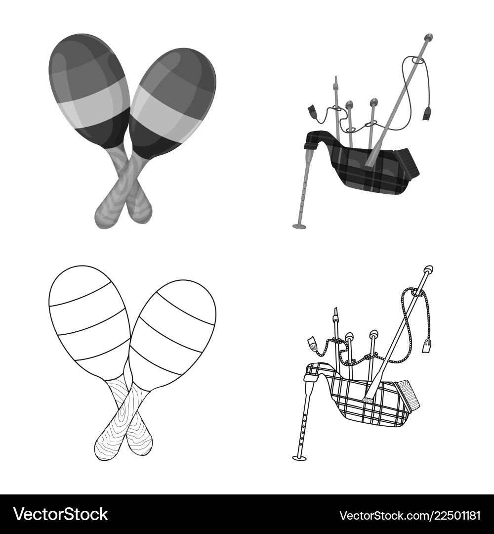 Isolated object of music and tune icon set vector image