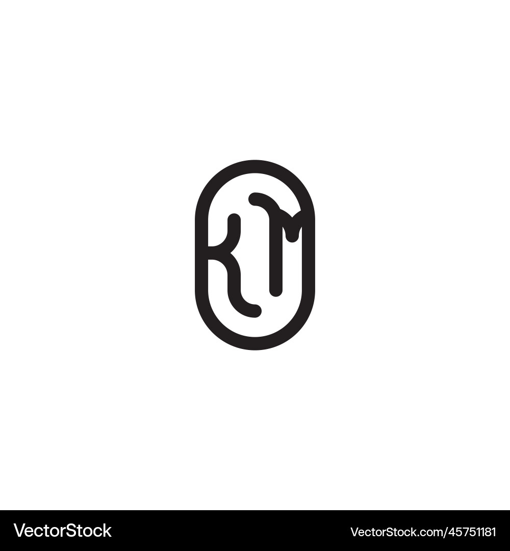 Km line simple round initial concept with high Vector Image