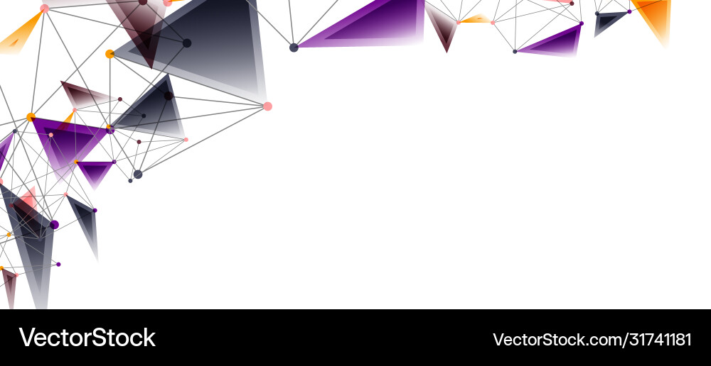 Line points connections triangular technology Vector Image
