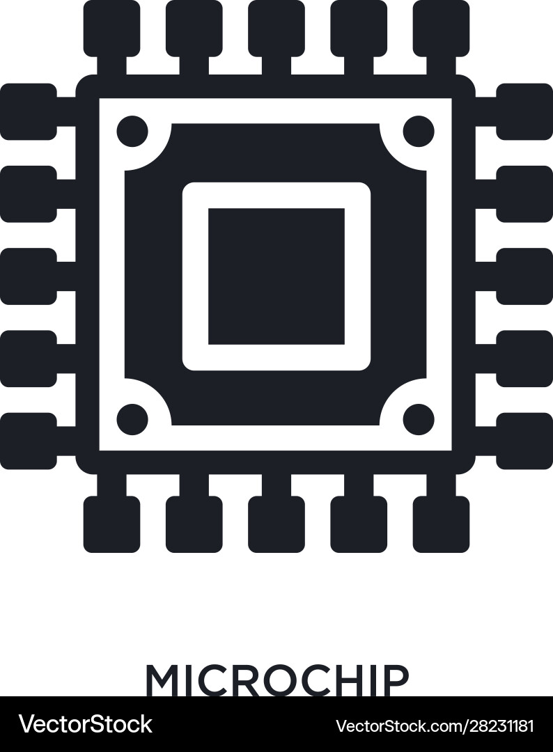 Microchip isolated icon simple element from Microchip isolated icon simple element from vector image