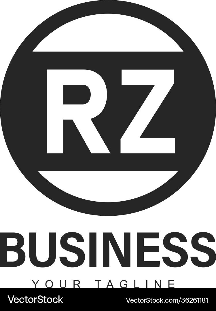 Rz initial a logo design with abstract style Rz initial a logo design with abstract style vector image