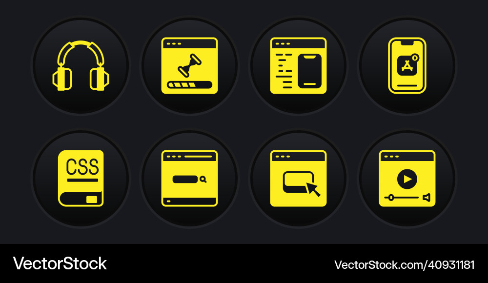 Set books about programming mobile apps search Set books about programming mobile apps search vector image