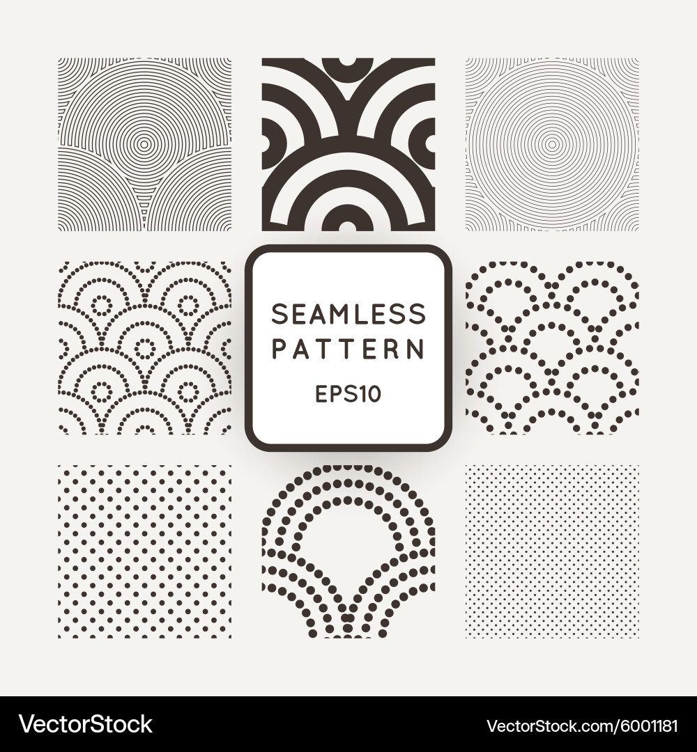 Set of nine abstract seamless patterns Vector Image