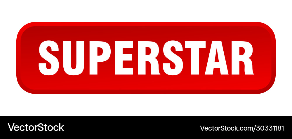 Superstar button square 3d push vector image