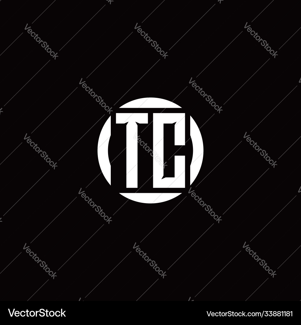 T c initial logo modern isolated with circle T c initial logo modern isolated with circle vector image