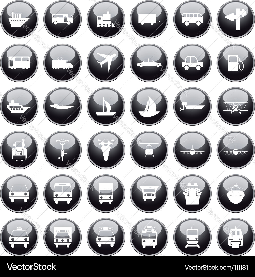 Transportation icons set vector image