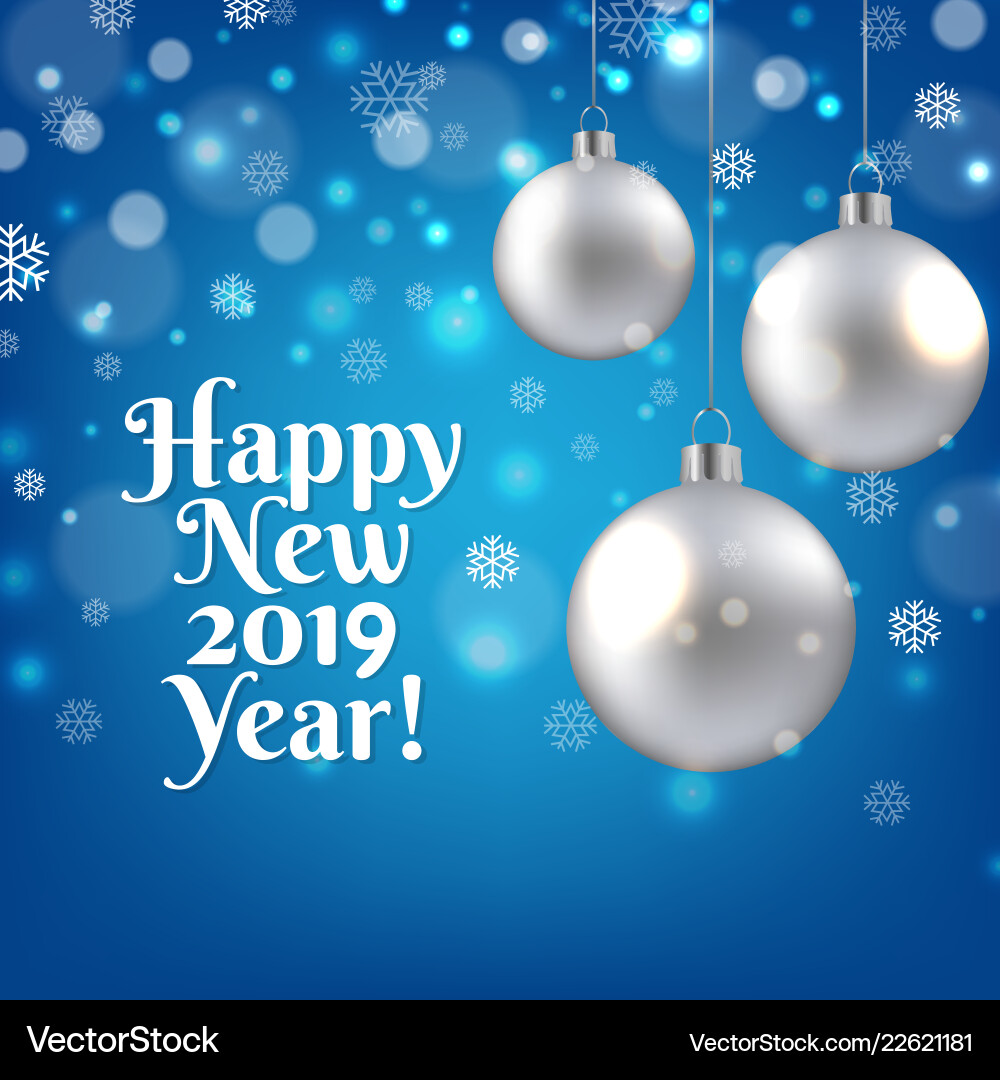 Weihnachtskugel Neujahr Postkarte Vektorbild