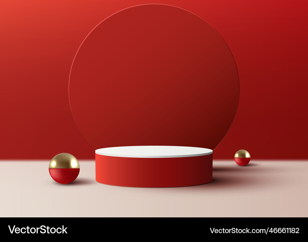 3d realistic modern luxury style empty red vector image