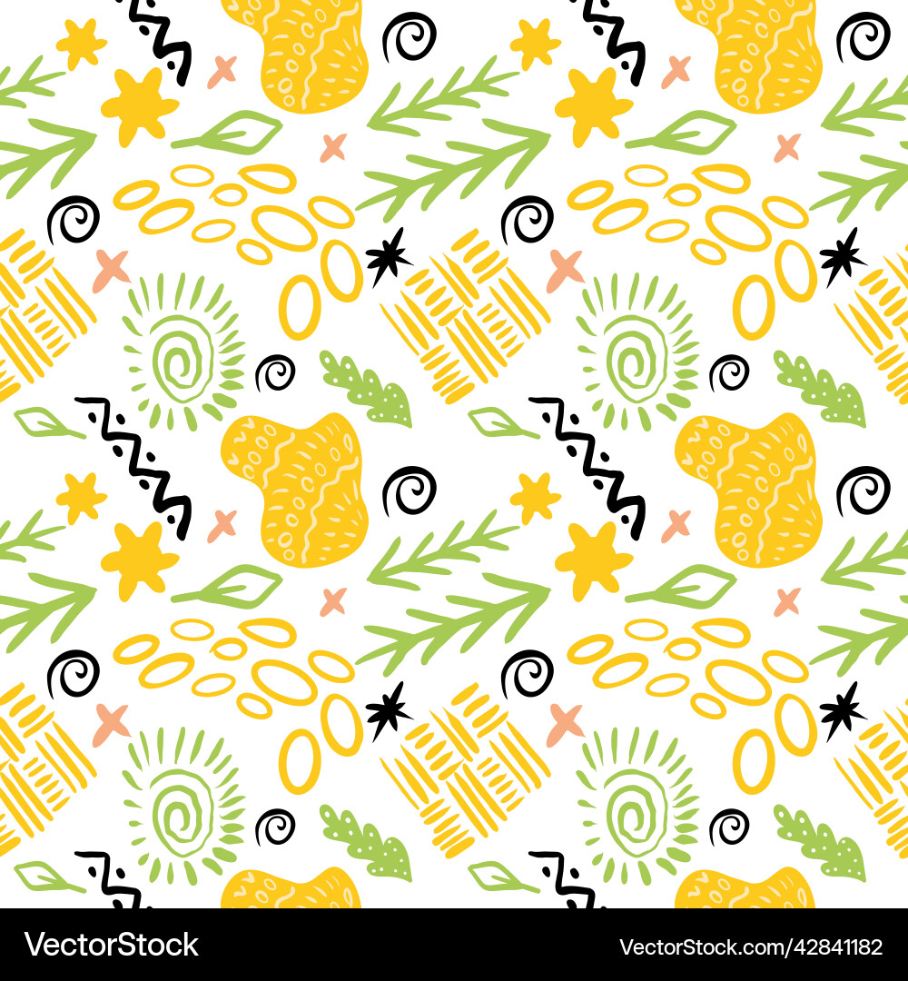 A pattern of boho-style doodle elements A pattern of boho-style doodle elements Vector Image