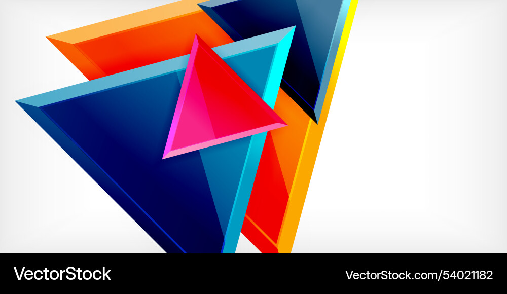 Abstract background - colorful triangles with 3d Abstract background - colorful triangles with 3d vector image
