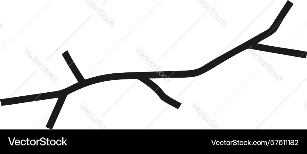 Bare tree branch line art design generative ai vector image