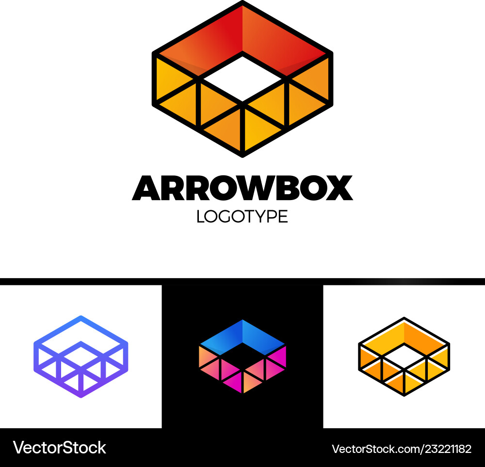 Delivery Box with Arrow & Triangle vector image