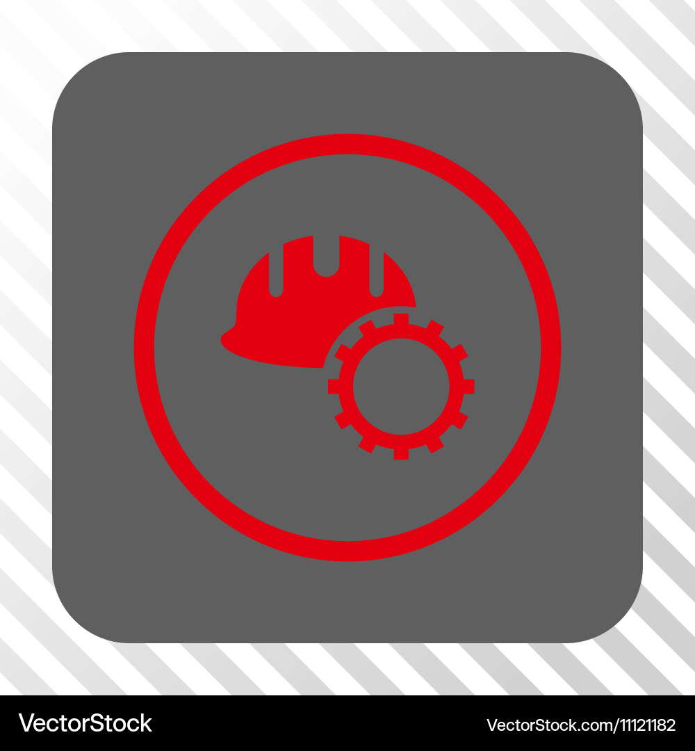 Development hardhat rounded square button Vector Image