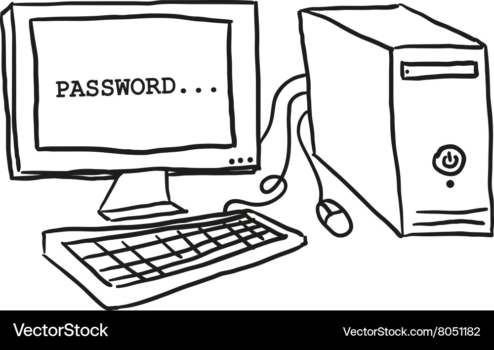 Digital Device Sketch Vector Image
