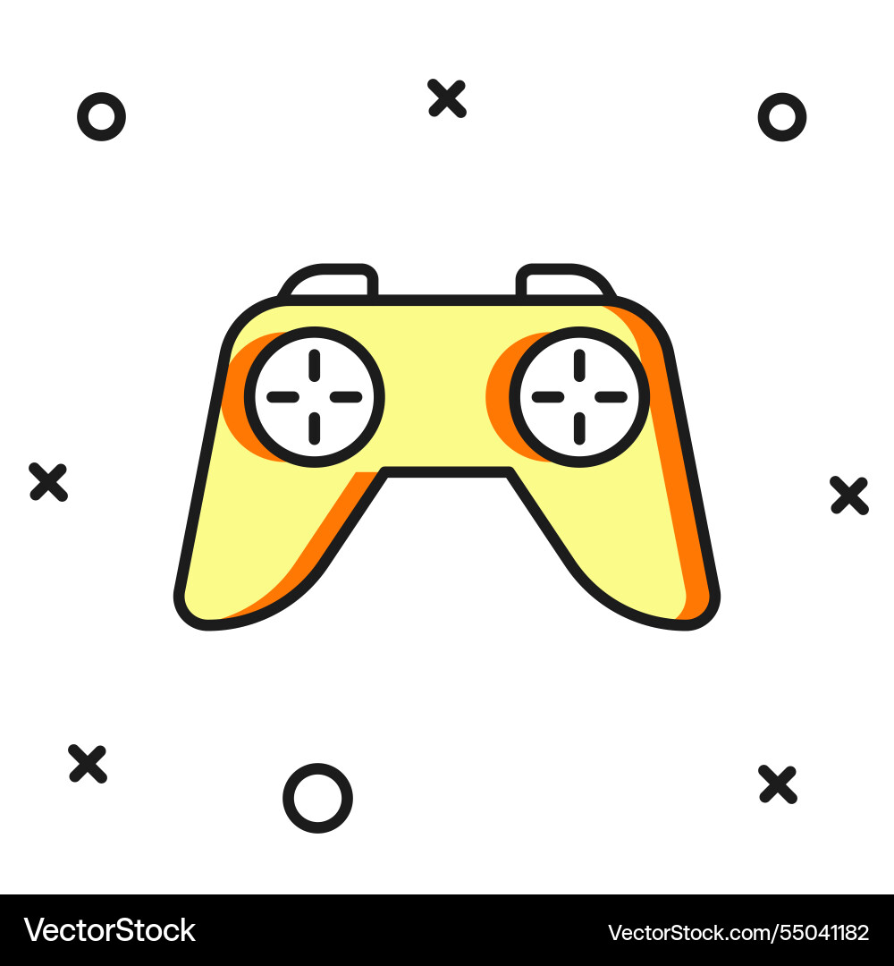 Filled outline game controller or joystick Vector Image