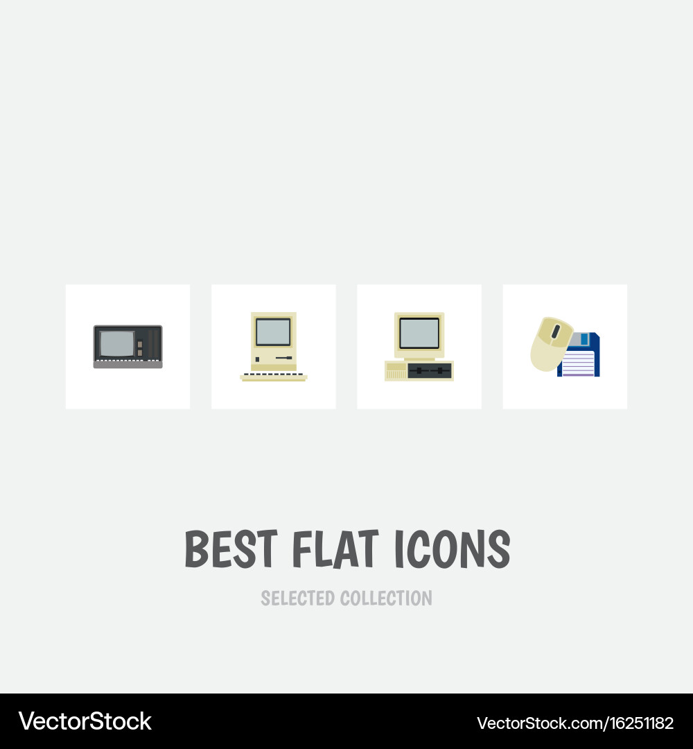 Flat icon Laptop-Set von Computer-Maus-Computing vektorbild