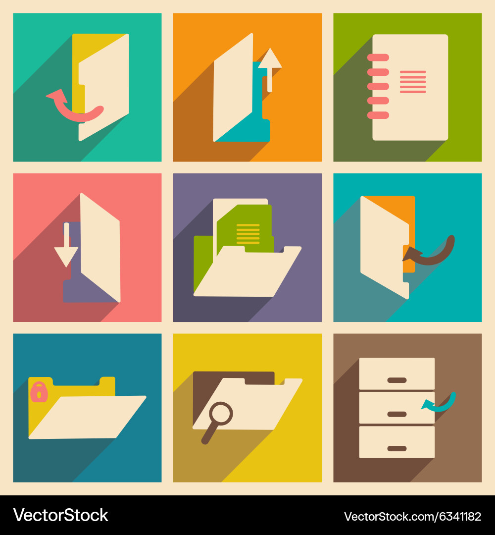 Flat with shadow concept and mobile application vector image