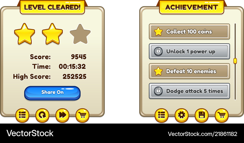 Game user interface templates vector image