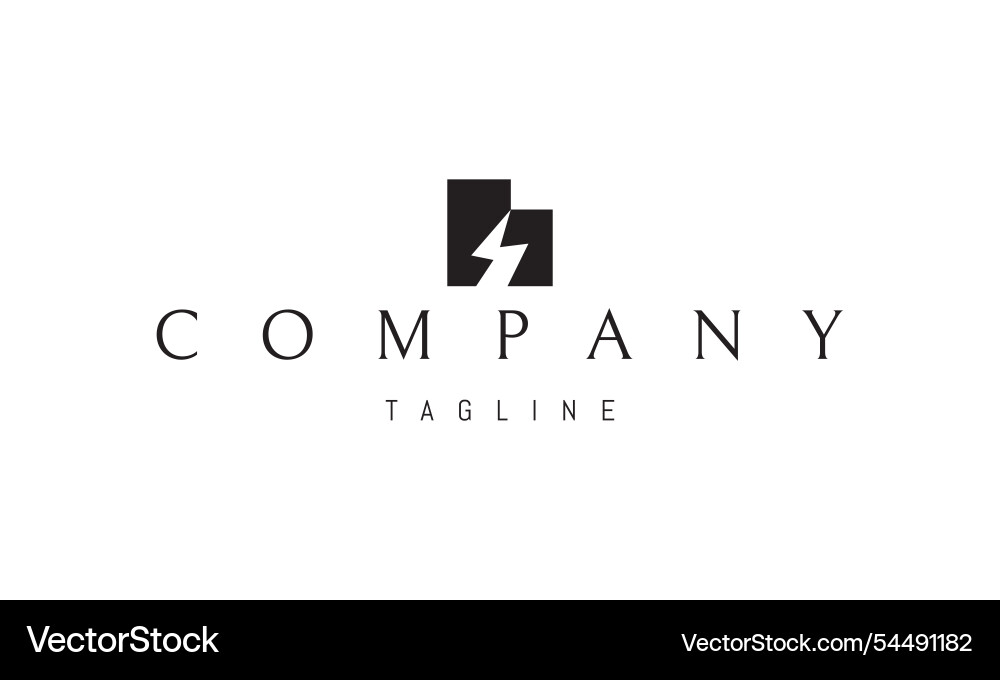 Logo with an abstract image of a building Logo with an abstract image of a building vector image