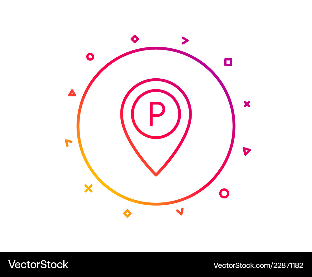 Parking line icon location map pointer sign Vector Image