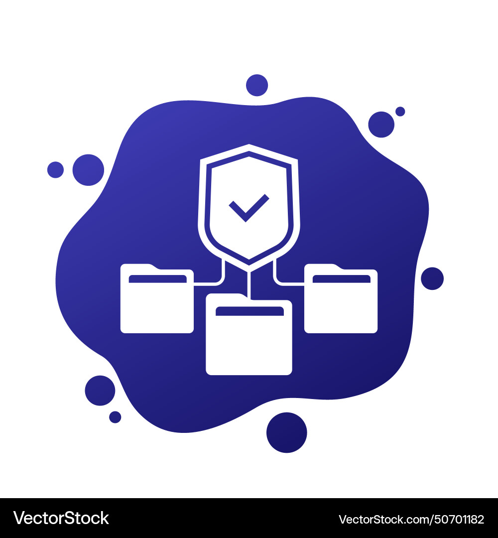 Secure folders icon with a shield vector image