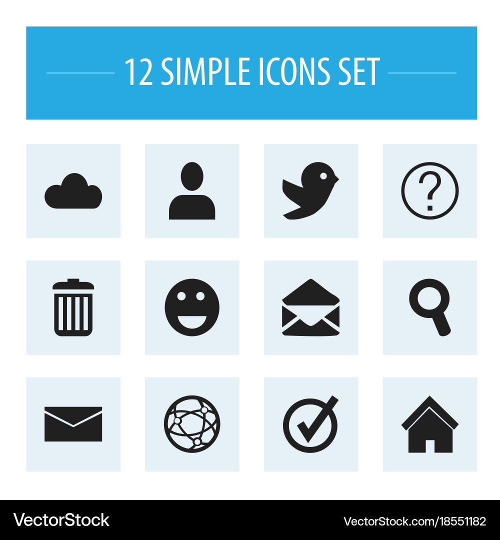Set of 12 editable web icons includes symbols vector image