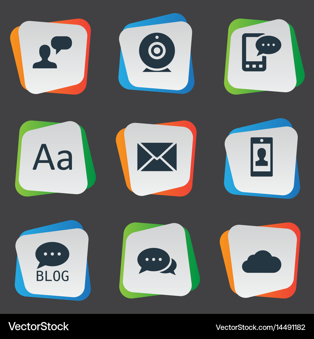 Set of simple user icons vector image