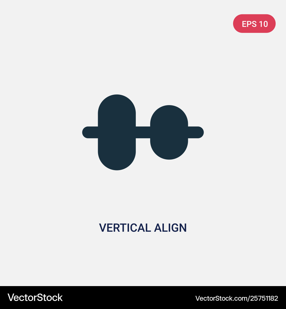Two color vertical align icon from user interface Two color vertical align icon from user interface vector image