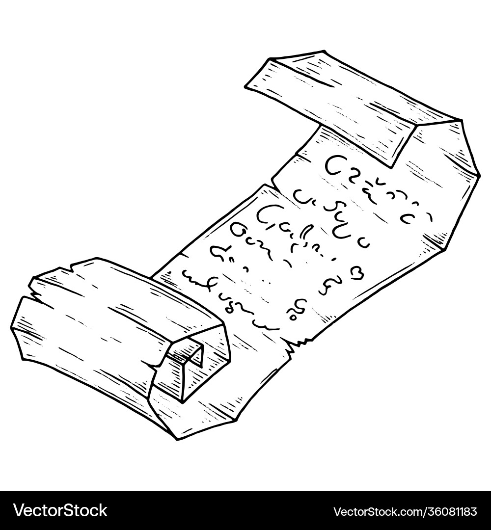 Ancient scroll parchment with letters Vector Image