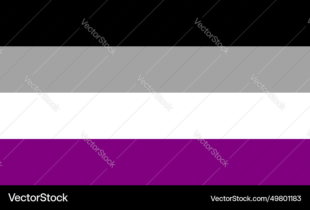 Asexual pride flag features four horizontal Vector Image