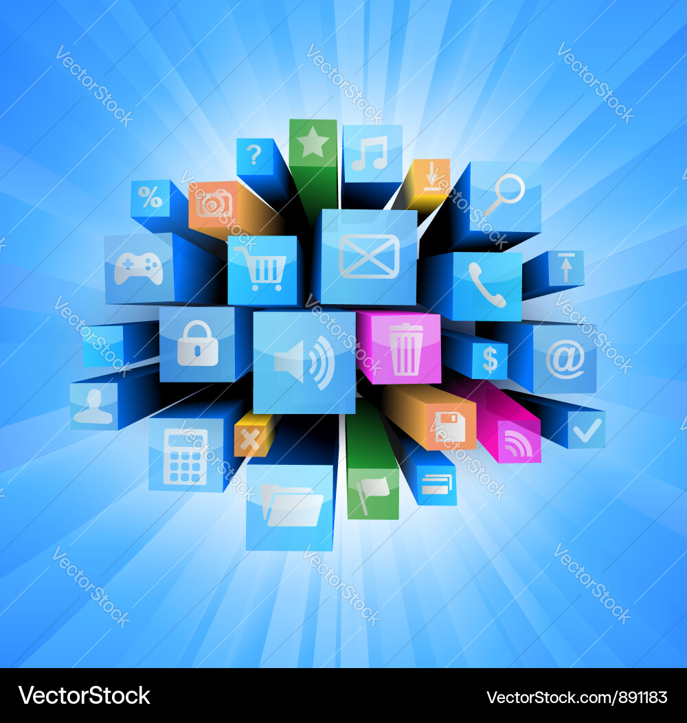 Background with icons vector image