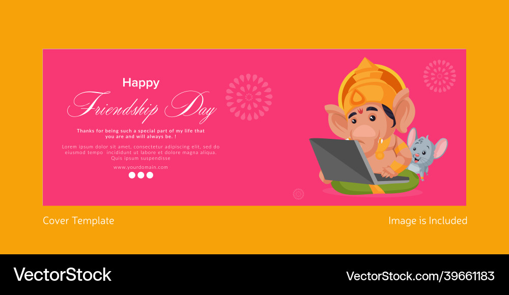 Cover page design of happy friendship day Vector Image