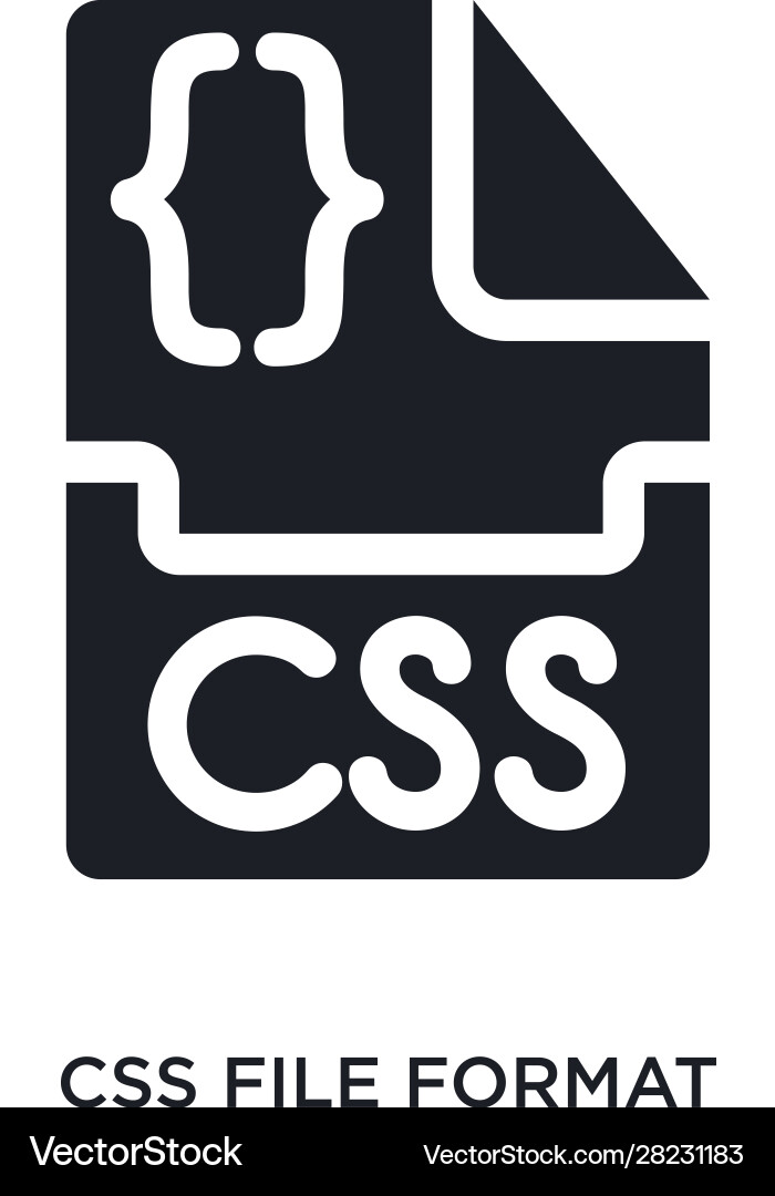 Css file format isolated icon simple element from Vector Image
