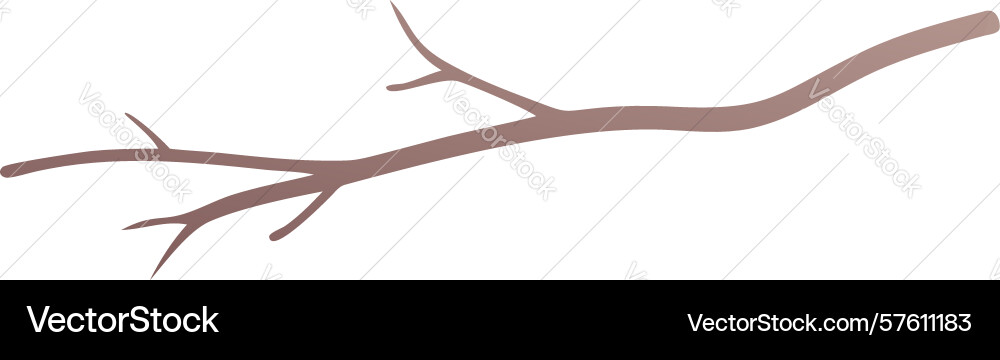 Curved tree branch graphic design generative ai Vector Image