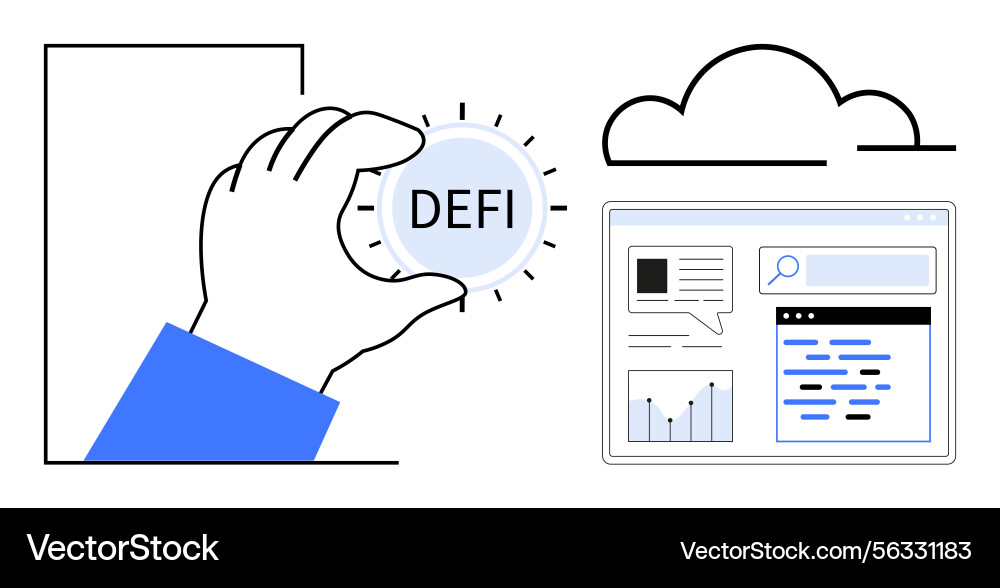 DEFI Token & Data Dashboard vector image