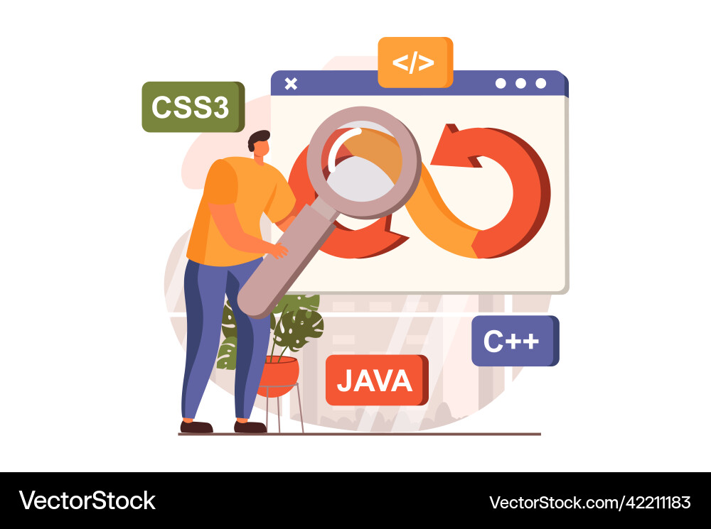 Devops web concept in flat design Devops web concept in flat design vector image