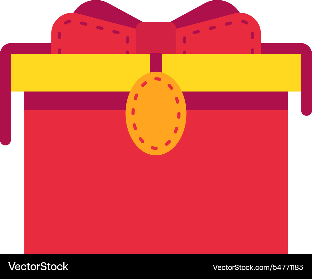Feste rote Geschenkbox mit einem leuchtend gelb Feste rote Geschenkbox mit einem leuchtend gelb vektorbild