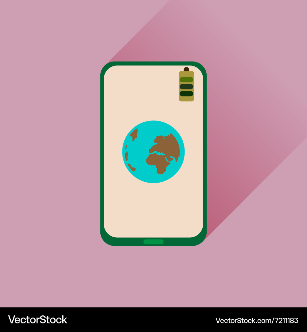 Flat web icon with long shadow mobile internet vector image