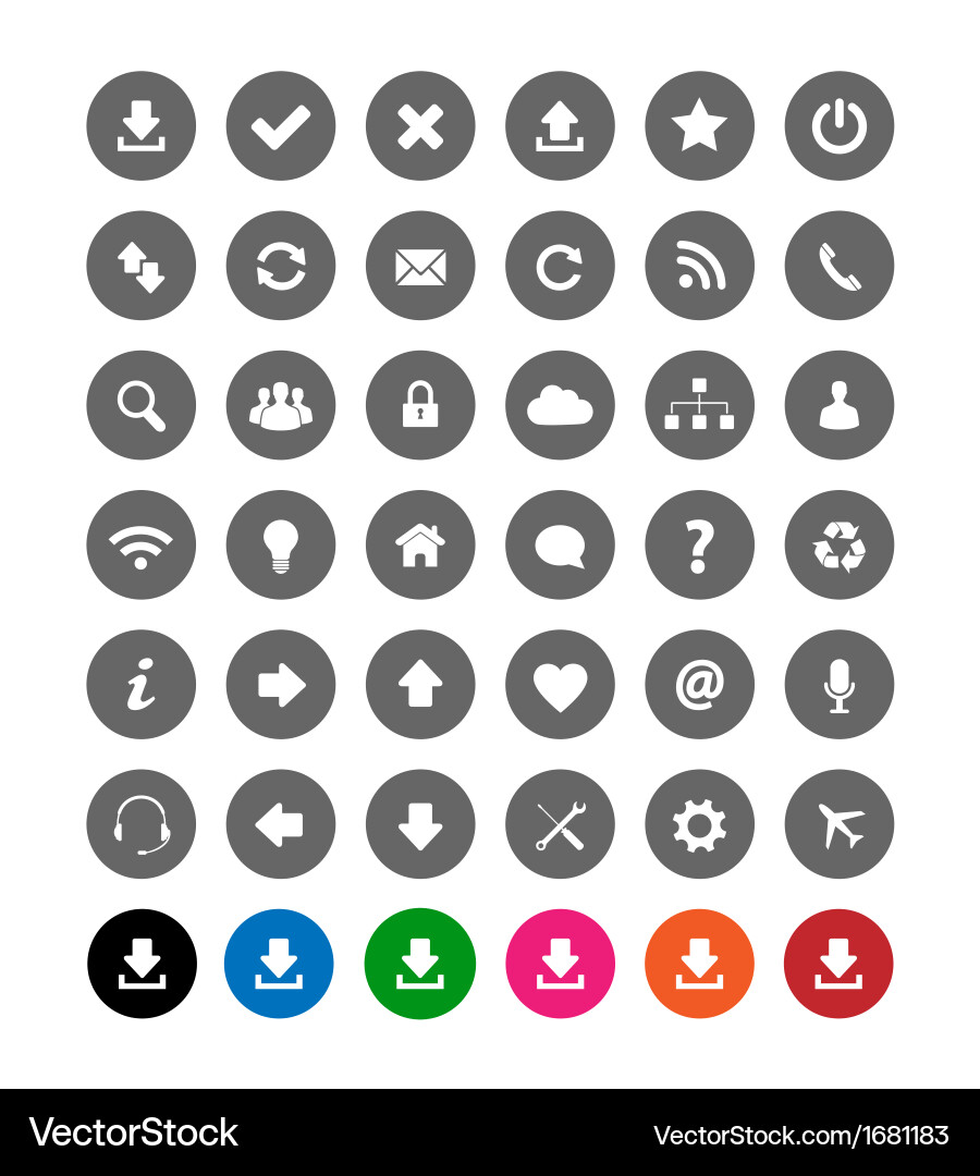 Flat Web Icons Set vector image