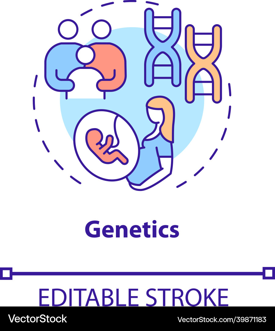 Genetics concept icon Royalty Free Vector Image