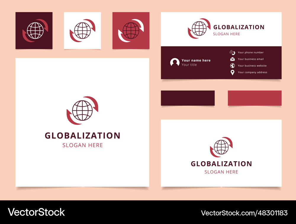Globalization logo design with editable slogan Globalization logo design with editable slogan vector image