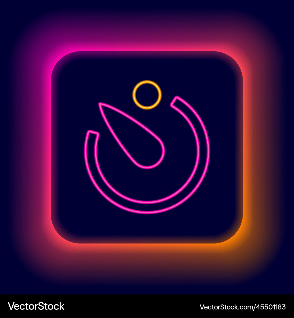 Glowing neon line camera timer icon isolated Glowing neon line camera timer icon isolated vector image