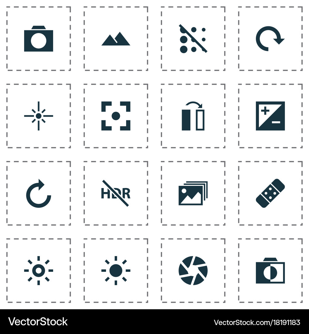 Image icons set collection of mode capture Vector Image