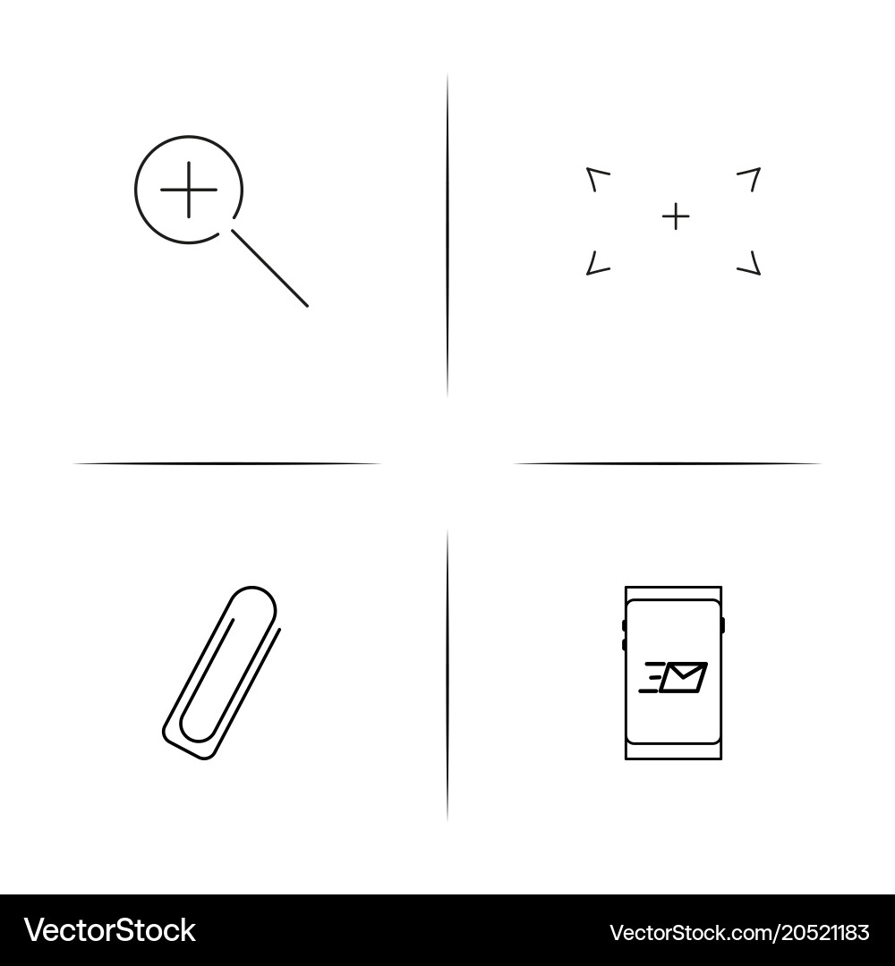 Internet of things simple linear icons set vector image