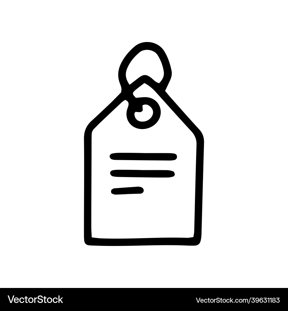 Label line doodle simple icon design Vector Image