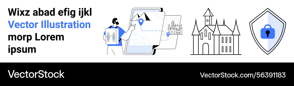 Map navigation document security and historic Map navigation document security and historic vector image