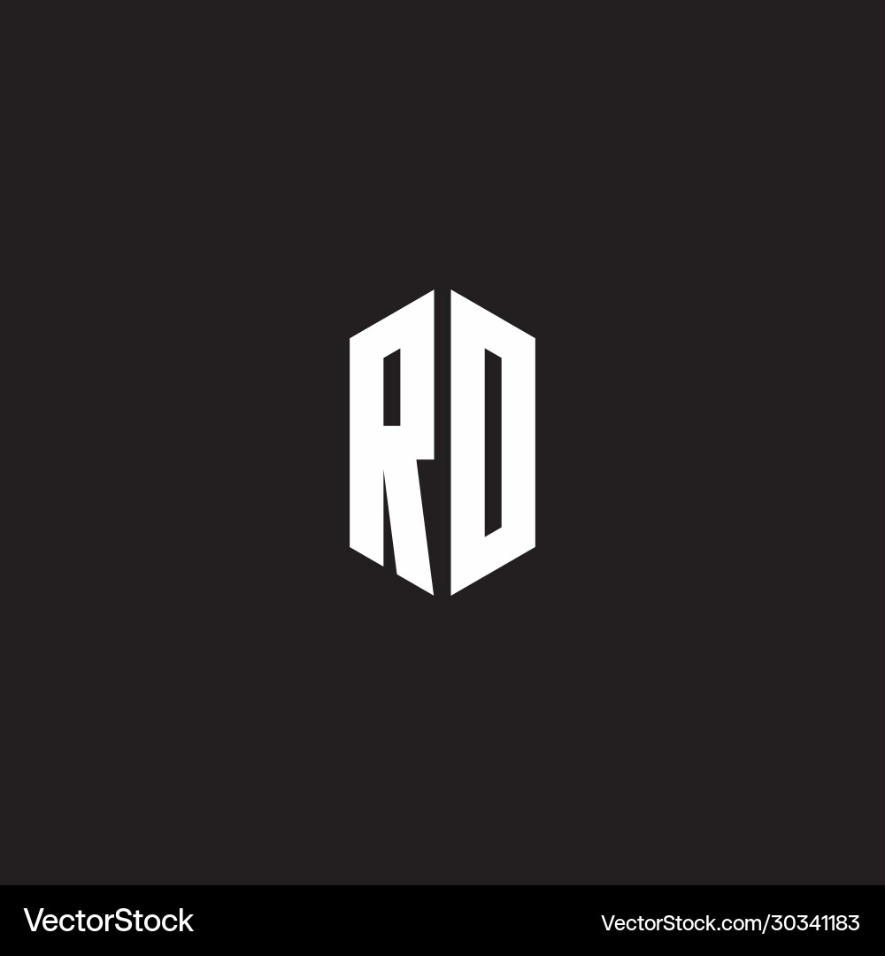 Rd logo monogram with hexagon shape style design Vector Image