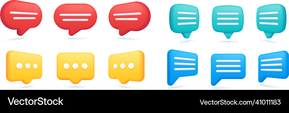 Realistic 3d speech bubbles chat message Vector Image