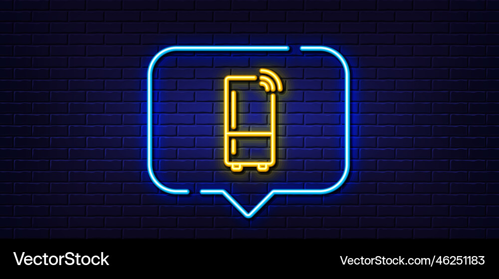 Refrigerator with wifi function line icon fridge Refrigerator with wifi function line icon fridge vector image